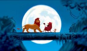Simba, Pumbaa and Timon in The Lion King