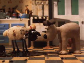 Scene from Wallace and Gromit