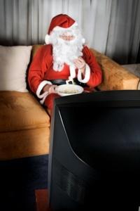 Santa watching a movie