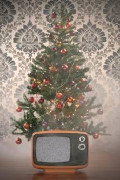 Christmas tree and TV