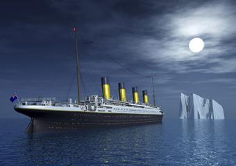 Titanic and iceberg