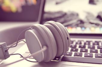 Headphones on a computer