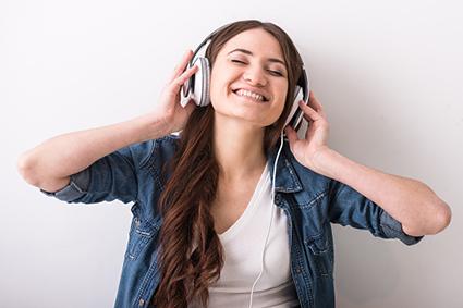 Girl listening to music