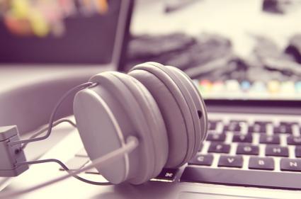 Headphones on a computer