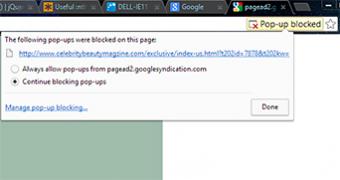 Chrome pop up blocker