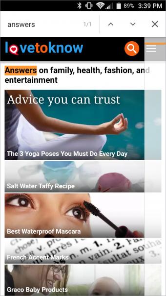 Screenshot of Chrome search on lovetoknow.com on Android phone