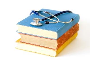 stack of medical books
