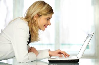 woman on computer
