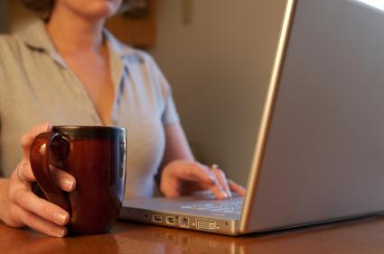 woman at a computer