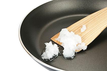 Coconut oil in pan