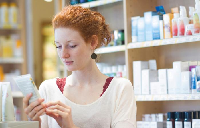 Female customer in an organic shop