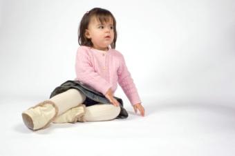 little girl in tights