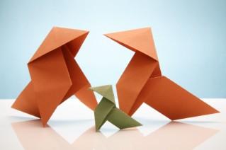 Origami hens