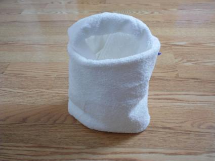 towel origami basket step 7
