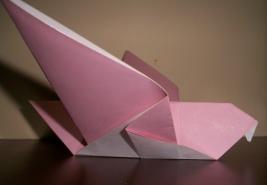 pink origami dove