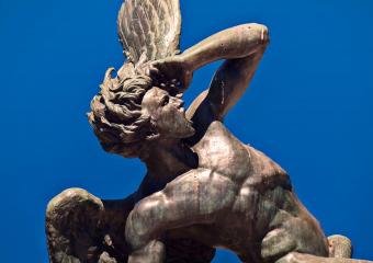 Fountain of the Fallen Angel in Madrid