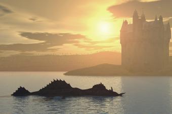 Loch Ness Monster and Scottish Castle