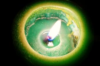 Green Burning Candle