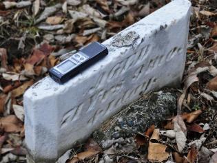 Headstone with EVP recorder