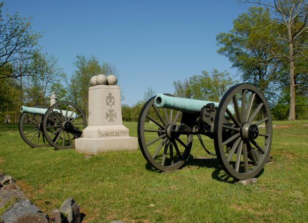 Artillery battery at Gettysburg