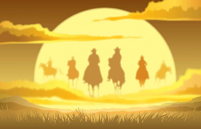 Horse riders in the sky