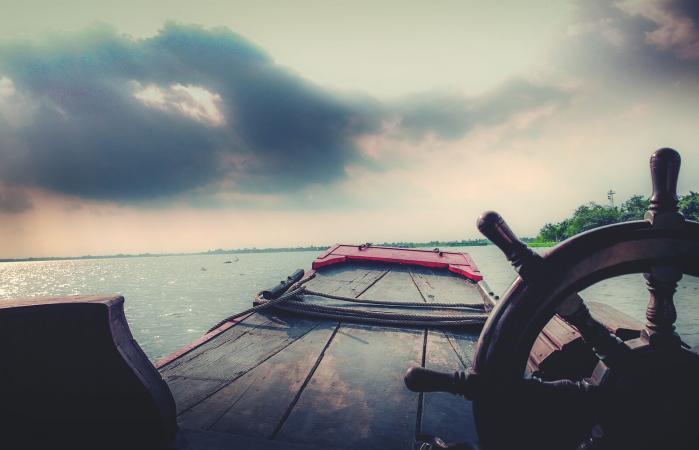 Boat Against Cloudy Sky