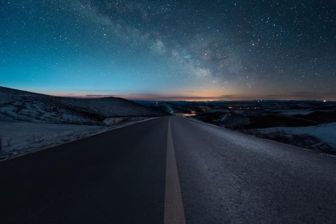 Starry night road