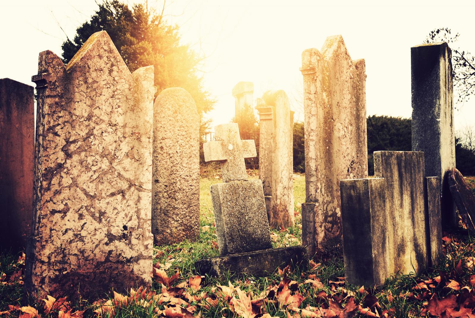 Old cemetery tombstones