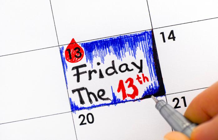 Calendar date Friday the 13th
