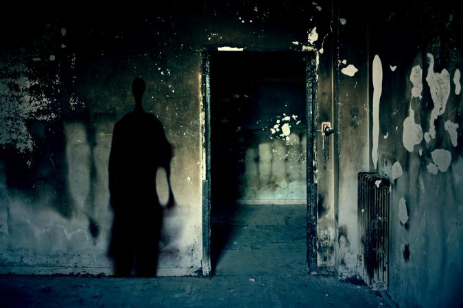 Dilapidated room with paranormal phenomena