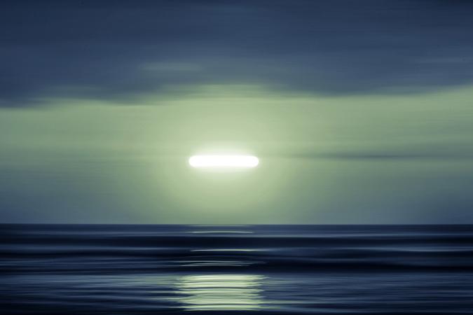 An UFO over the ocean