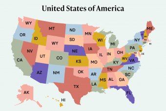 usa map with capitals and abbreviations