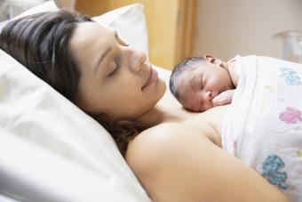 woman with newborn baby 