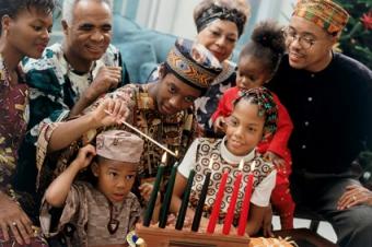 Family celebrating Kwanzaa