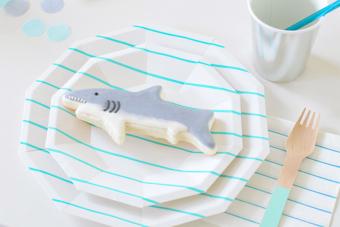 baby shark party theme with cookie