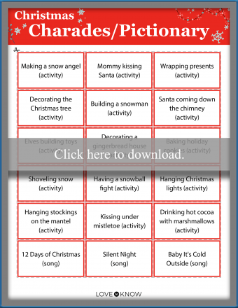 Christmas Pictionary Printable Game - Free 100 Word List - Growing Play