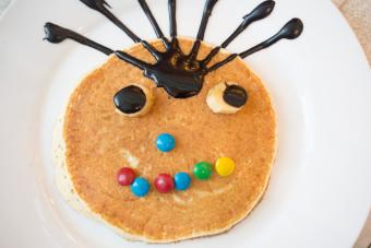 Pancake with funny decoration