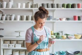 painting pottery for a birthday celebration