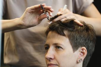  Woman Getting New Haircut 