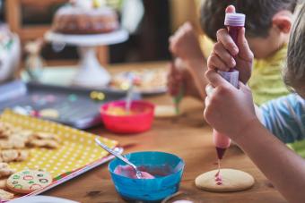 kids cookie decorating table