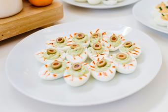 monster deviled eggs for toddler Halloween party