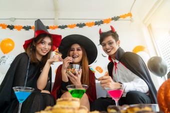 Teens in Halloween Mocktail Party