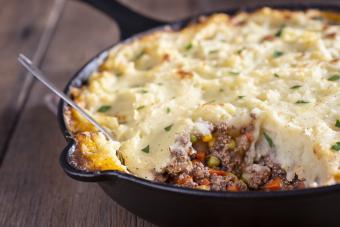 Homemade Shepherd's Pie in a Cast Iron Skillet