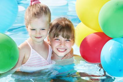 Kids with balloons