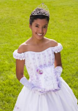 Teenage girl with bible at quinceanera