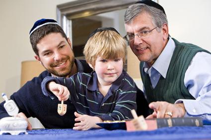 Boy Spinning Dreidel