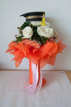 floral mortarboard centerpiece