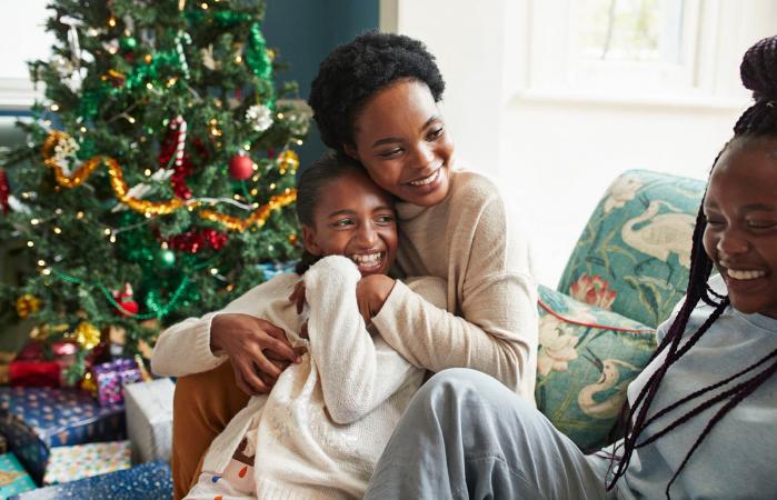 small family Christmas celebration