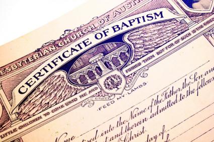 baptism certificate