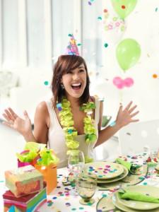 Surprised girl at party